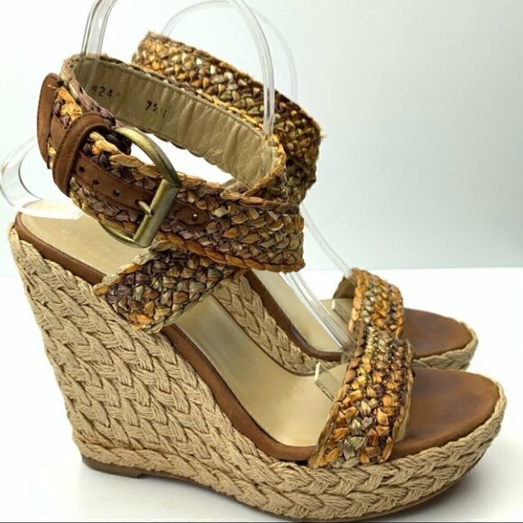 Stuart Weitzman platforms size 7.5 N brown leather - Picture 1 of 12